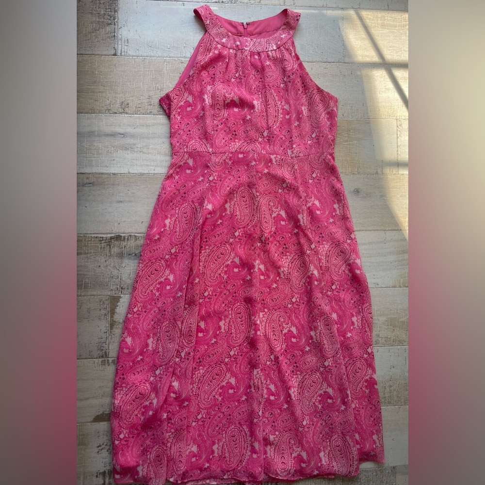 Tommy Hilfiger Size 12  Pink Paisley Halter Dress Long Maxi Summer Sundress